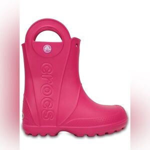 Crocs Pink Handle Rain Boots Size C6